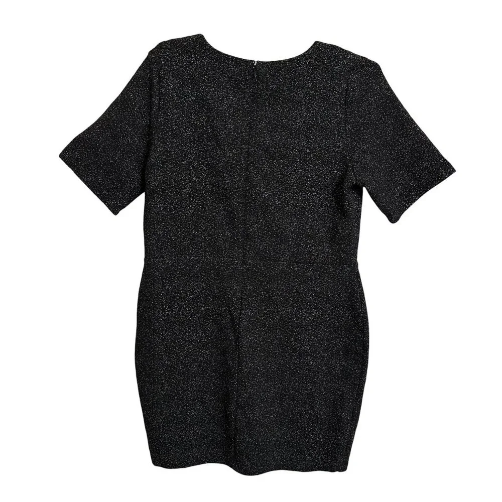 Simply Styled Black Speckled Short Sleeve Dress Size XLP Career Capsule Academia - Picture 3 of 5